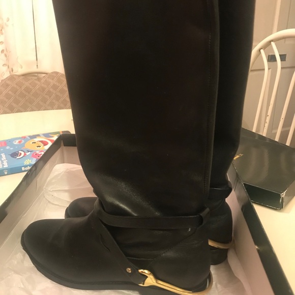 Ralph Lauren Leather Riding Boots BLACK size 8 - Picture 11 of 14